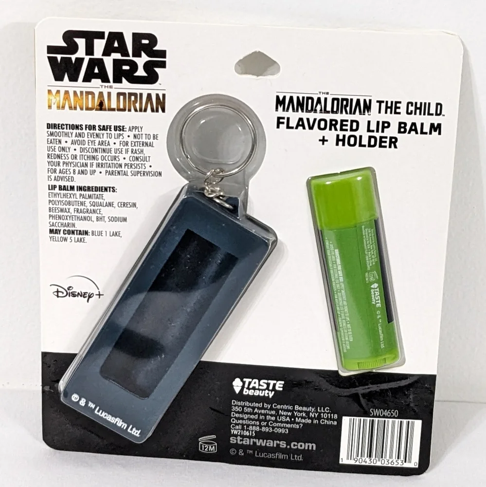 Star Wars The Mandalorian The Child Green Apple Flavored Lip Balm & Holder